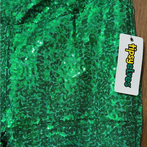Tipsy Elves Emerald Green Sequin Pants (Plus Size💚) - Picture 2 of 4